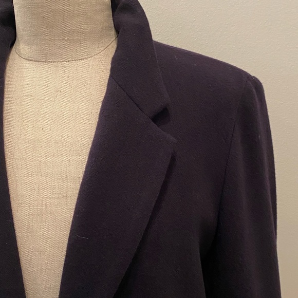 Sag Harbor Womens Navy Wool Blazer / Shoulder Pads / Vintage / Size 12 - Picture 4 of 14